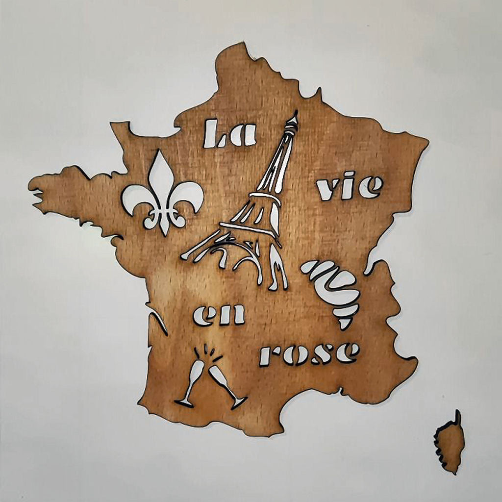 Frankreich Landkarte Wandtattoo