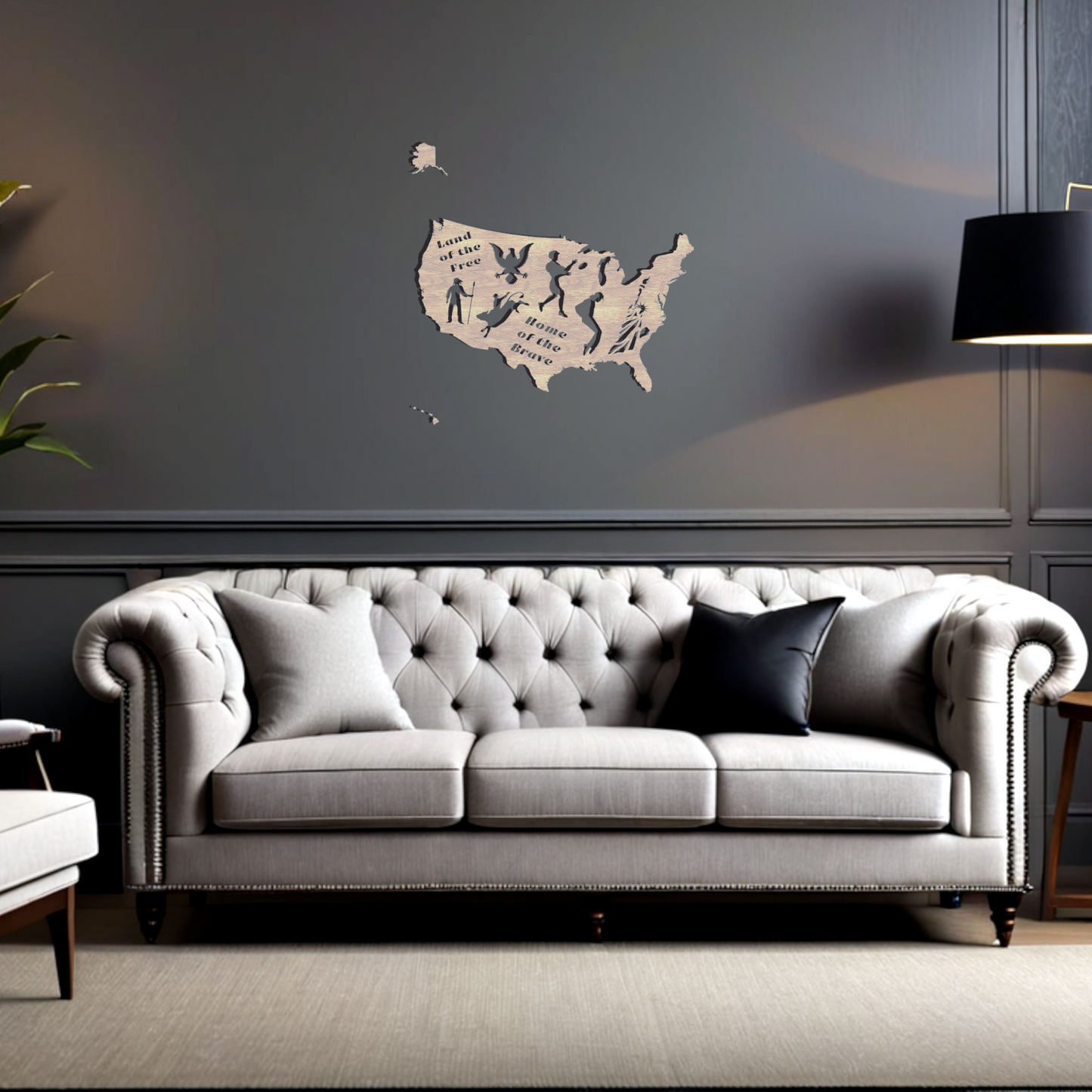 USA Landkarte Wandtattoo